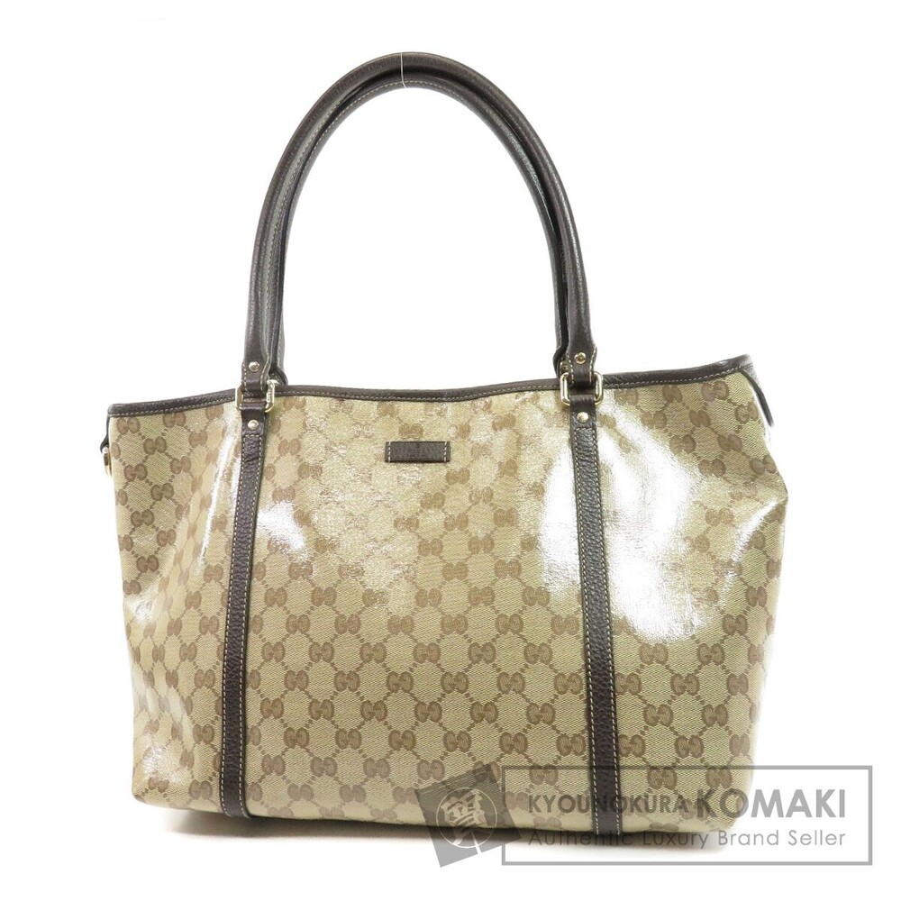 Gucci GG Crystal Coated Canvas Joy Tote Bag beige brown